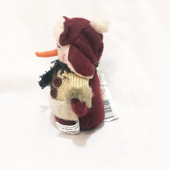 Snowman Plush Cedar Lodge Ornament 4" Christmas Michaels Stores Shabby Chic - Picture 4 of 8